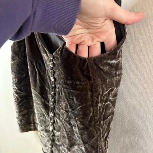 MADEWELL Velvet Button Down Cami Whimsigoth Fairy Grunge Boho Goblincore Size 00 - Picture 6 of 10